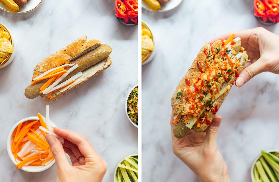 R974 Vegan Grilled Sausages in a Bun