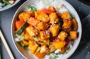 Sweet and Sour Tofu with Rice